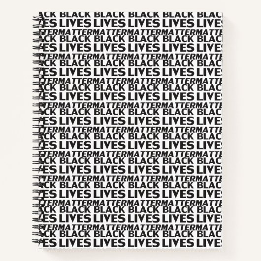 Black Lives Matter black modern typography pattern Notizblock (Vorderseite)