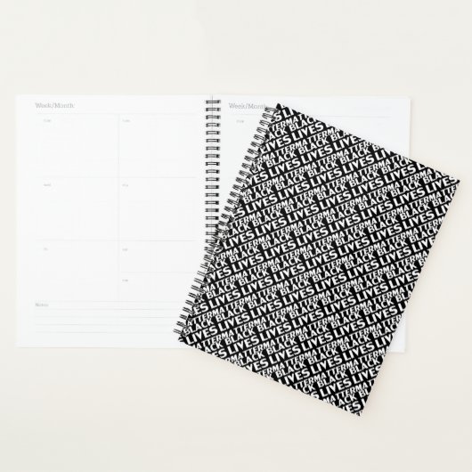 Black Lives Matter black white typography pattern Planer (Anzeige)