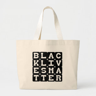 Black Lives Matter BLM im quadratischen Muster Jumbo Stoffbeutel
