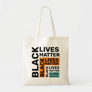 Black Lives Matter BlM Orange Blue Typografie Tragetasche