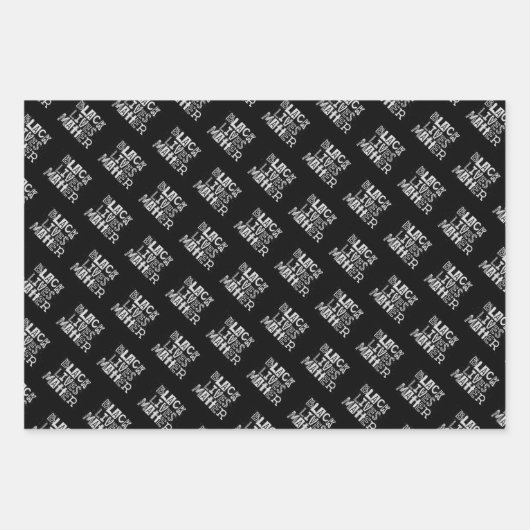 Black Lives Matter BLM Power Fist Collection Trio Geschenkpapier Set (Vorderseite 3)