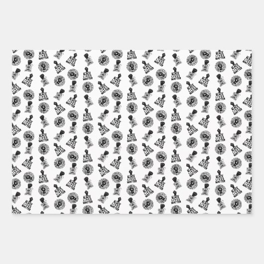 Black Lives Matter BLM Power Fist Collection Trio Geschenkpapier Set (Vorderseite 2)