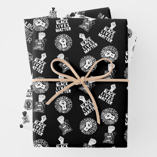 Black Lives Matter BLM Power Fist Collection Trio Geschenkpapier Set (Beispiel)