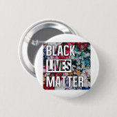 Black Lives Matter Floral Design Button (Vorne & Hinten)