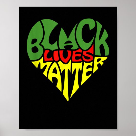 Black Lives Matter Heart Graphic Pan African Flag Poster (Vorne)