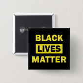 Black Lives Matter in Yellow Block Letters Button (Vorne & Hinten)