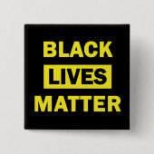 Black Lives Matter in Yellow Block Letters Button (Vorderseite)