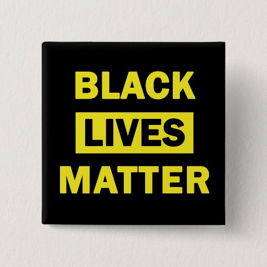 Black Lives Matter in Yellow Block Letters Button (Vorderseite)