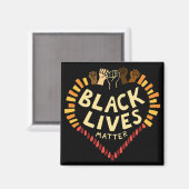 Black Lives Matter Magnet ~ dunkel (Vorderseite/Rückseite)