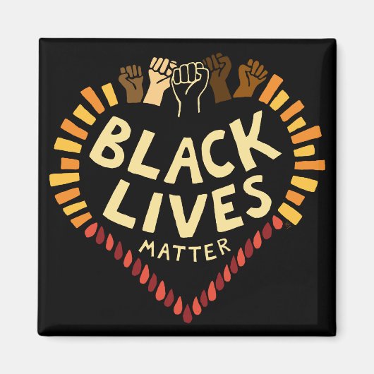 Black Lives Matter Magnet ~ dunkel (Vorne)