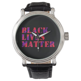 Black Lives Matter Painting 02 Lila Red Custom Armbanduhr