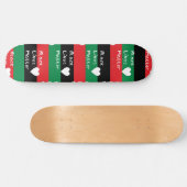 Black Lives Matter Pan-African Flag White Heart Skateboard (Horizontal)