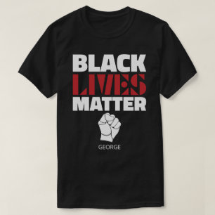 Black Lives Matter Raise Fire Personalisiert Name T-Shirt