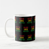 BLACK LIVES MATTER Red Yellow Green BHM BLM Kaffeetasse (Links)