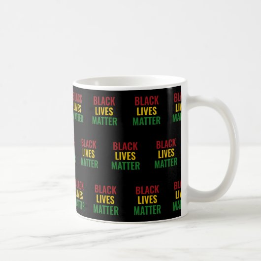 BLACK LIVES MATTER Red Yellow Green BHM BLM Kaffeetasse (Rechts)