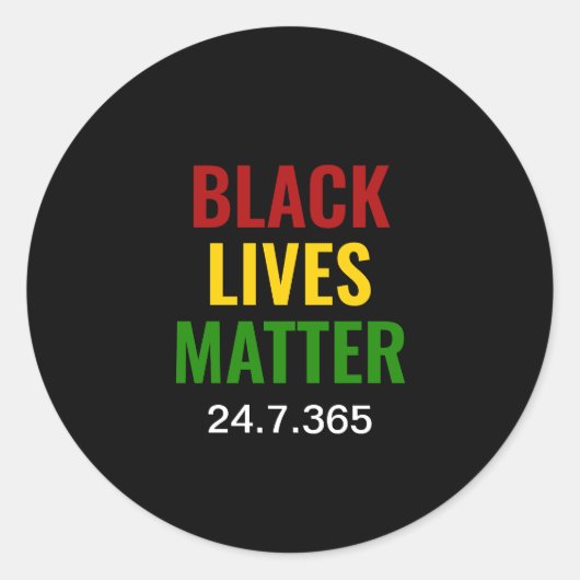 BLACK LIVES MATTER Red Yellow Green BHM Runder Aufkleber (Vorderseite)