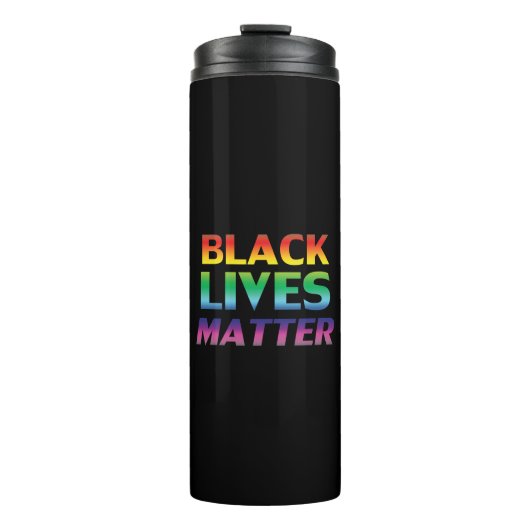 Black Lives Matter Regenbogen Farben lgbt Stolz sc Thermosbecher (Vorderseite)
