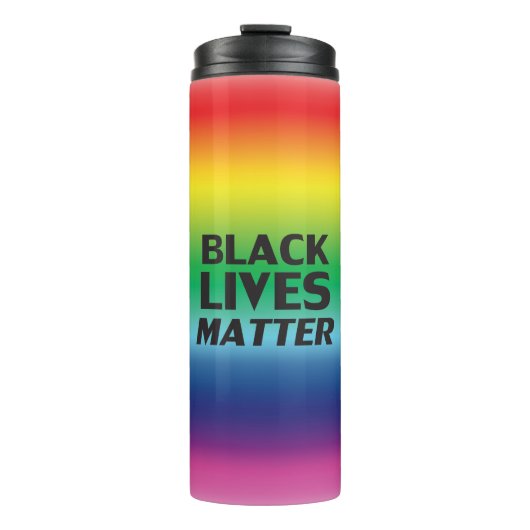 Black Lives Matter Regenbogen Farbverlauf Stolz Fa Thermosbecher (Vorderseite)