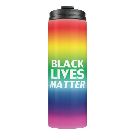 Black Lives Matter Regenbogengradition LGB Stolz Thermosbecher (Vorderseite)