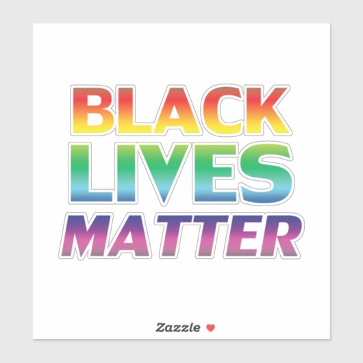 Black Lives Matter Regenbogentypografie Little Sto Aufkleber (Blatt)