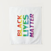 Black Lives Matter Regenbogentypografie Little Sto Wandteppich (Vorderseite)