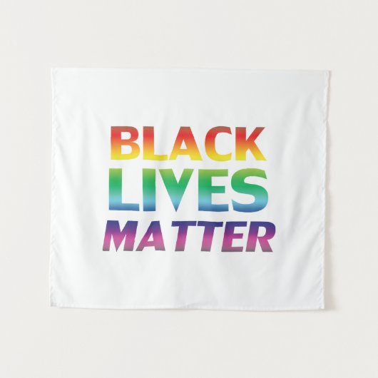 Black Lives Matter Regenbogentypografie Little Sto Wandteppich (Vorderseite (Horizontal))