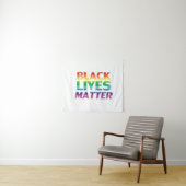 Black Lives Matter Regenbogentypografie Little Sto Wandteppich (Beispiel (Horizontal))
