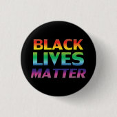 Black Lives Matter Regenbogentypografie Stolz schw Button (Vorderseite)