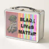 Black Lives Matter Skeleton Polizist Metall Brotdose (Vorderseite)
