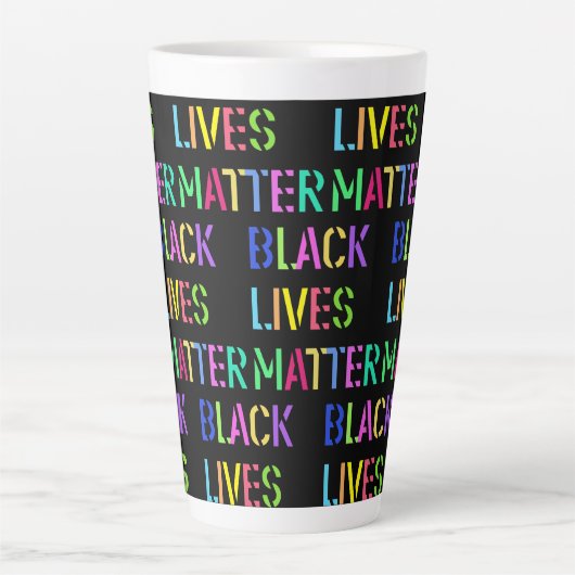 Black Lives Matter Stencil 01 Editable Milchtasse (Vorderseite)