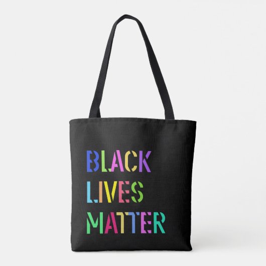 Black Lives Matter Stencil 01 Multi Size & Styles Tasche (Rückseite)