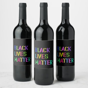 Black Lives Matter Stencil 01 Multiple Styles Weinetikett
