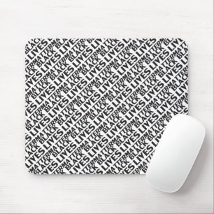 Black Lives Matter weiße schwarze Typografie moder Mousepad