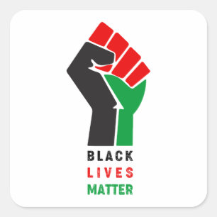 Black Lives Matter zum ersten Symbol Afrikanischen Quadratischer Aufkleber