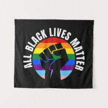 Black Living Matter Fist und LGBTQ Flag