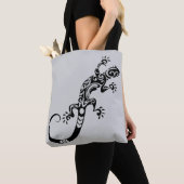 Black Lizard Gray Tote Bag – Reptile Art Design Tasche (Von Nahem)