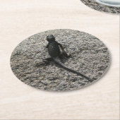 Black Lizard Runder Pappuntersetzer (Angewinkelt)