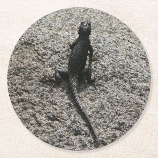 Black Lizard Runder Pappuntersetzer (Vorderseite)