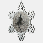 Black Lizard Schneeflocken Zinn-Ornament (Rechts)