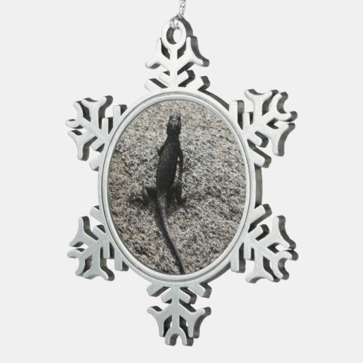 Black Lizard Schneeflocken Zinn-Ornament (Rechts)