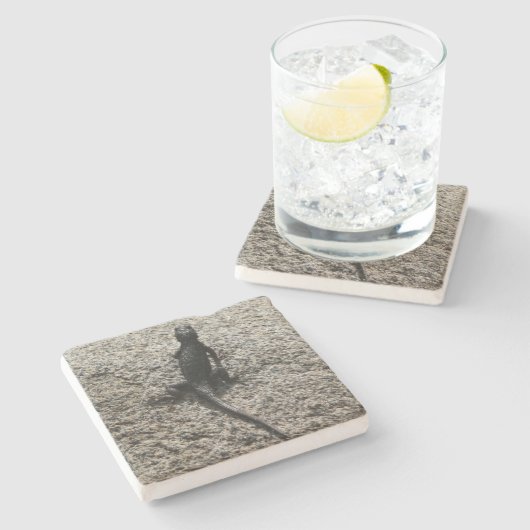 Black Lizard Steinuntersetzer (Seitenansicht)