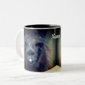 Black Llama Animal Personalisiert Zweifarbige Tasse (Vorderseite Links)