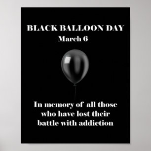 Black Lloon Day Overdose Awareness Addition T Shir Poster