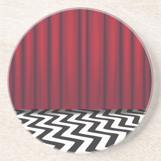 Black Lodge Red Room Sandstein Untersetzer (Vorne)