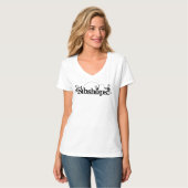 Black Logo Women's V-Neck Tee (Vorderseite Vollansicht)