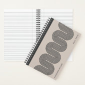 Black Lombard Wavy Lines Modern Custom Notebook Notizblock (Innen)