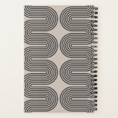 Black Lombard Wavy Lines Modern Custom Notebook Notizblock (Rückseite)