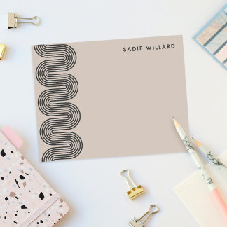 Black Lombard Wavy Lines Modern Stationery Card Mitteilungskarte