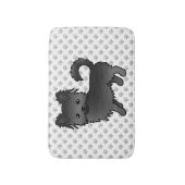 Black Long Coat Chihuahua Cartoon Dog & Paws Badematte (Vorderseite Vertikal)