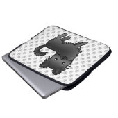 Black Long Coat Chihuahua Cartoon Dog & Paws Laptopschutzhülle (Vorne Knopf)